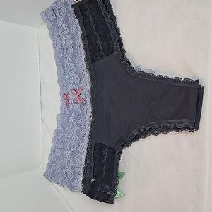 Honeydew | NWOT Women's Gray/Animal Print Set of 4 Lace Thong Panties Sz L